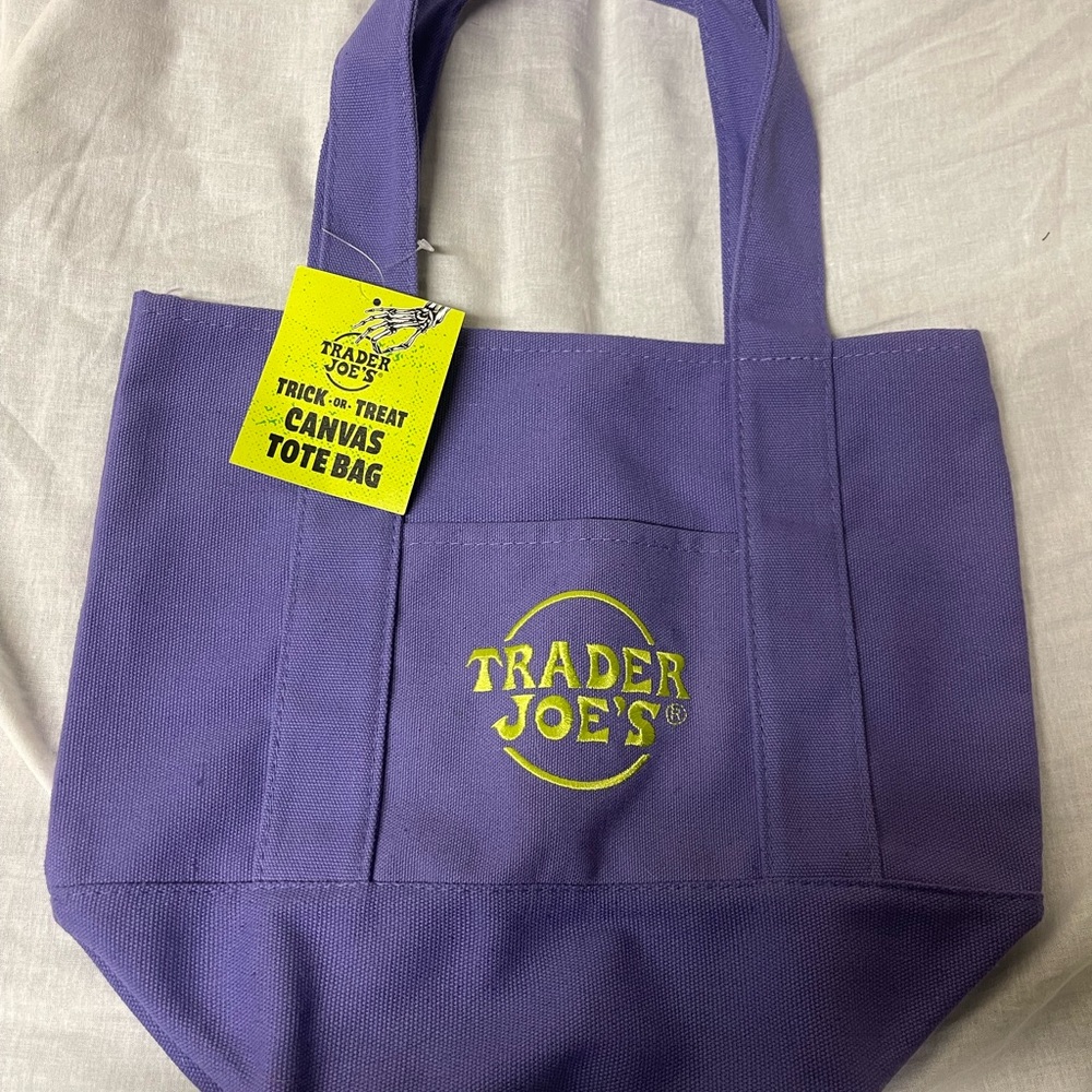 Trader Joe's Purple Canvas Tote Bag